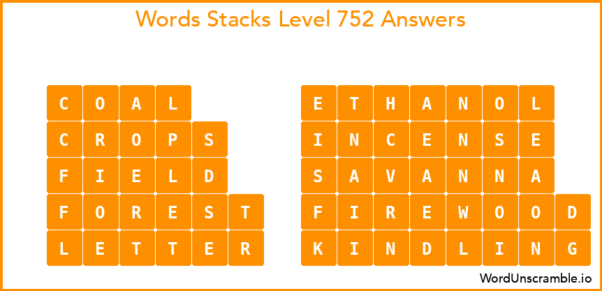 Word Stacks Level 752 Answers