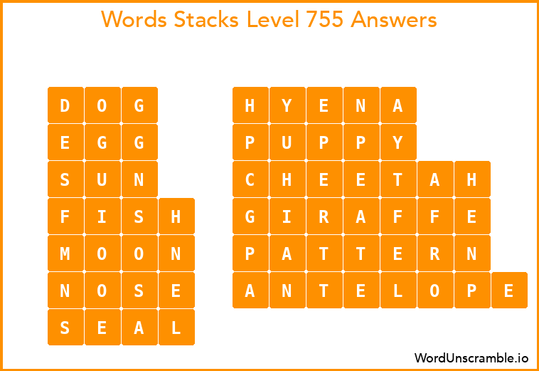 Word Stacks Level 755 Answers