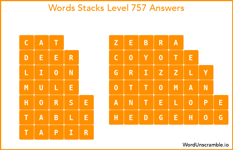 Word Stacks Level 757 Answers