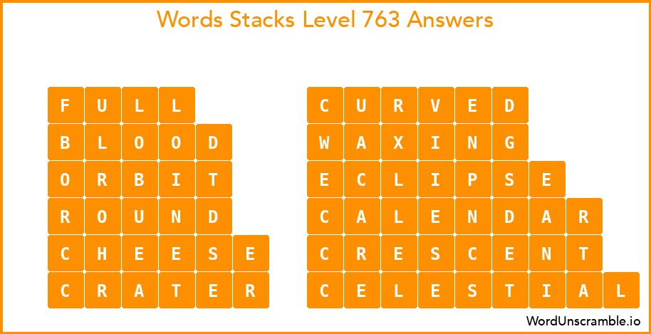Word Stacks Level 763 Answers