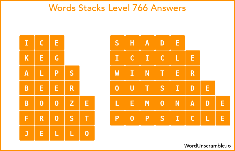 Word Stacks Level 766 Answers