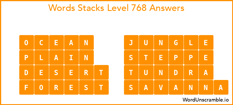 Word Stacks Level 768 Answers