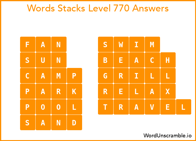 Word Stacks Level 770 Answers