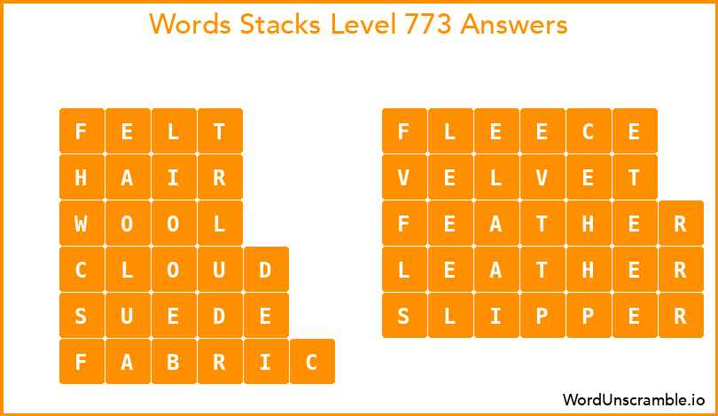 Word Stacks Level 773 Answers