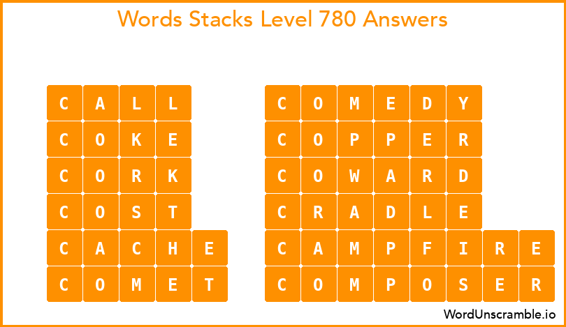 Word Stacks Level 780 Answers