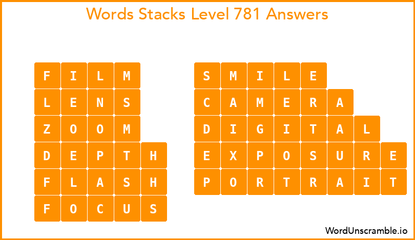 Word Stacks Level 781 Answers