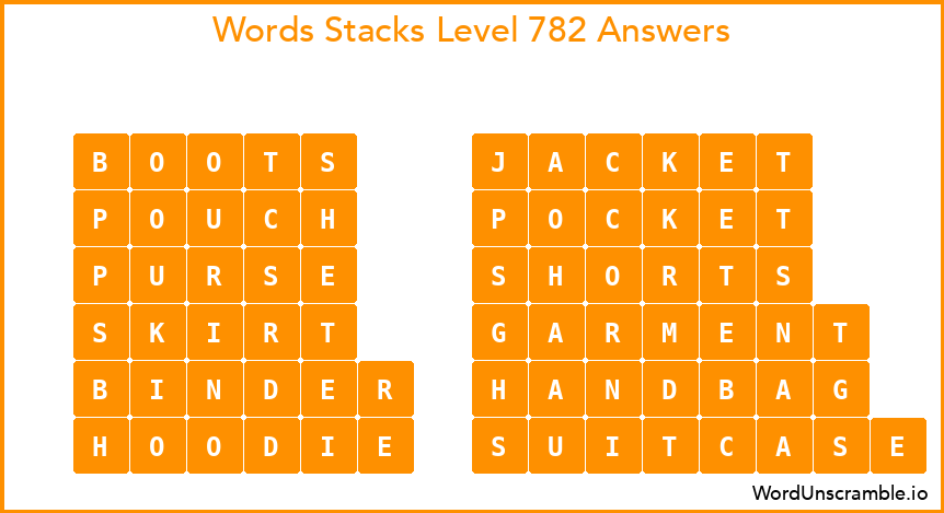 Word Stacks Level 782 Answers