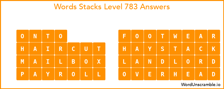 Word Stacks Level 783 Answers