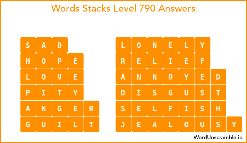 Word Stacks Level 790 Answers