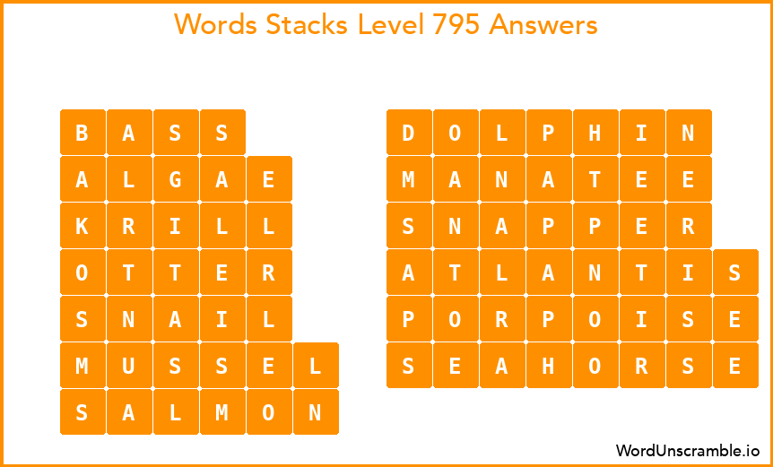 Word Stacks Level 795 Answers
