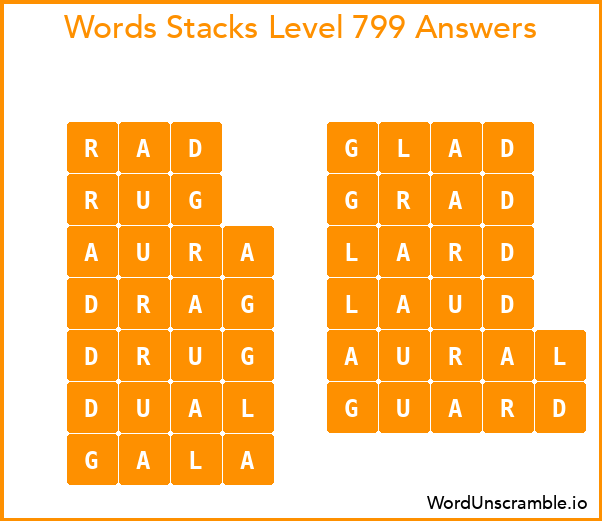 Word Stacks Level 799 Answers