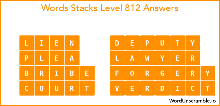 Word Stacks Level 812 Answers