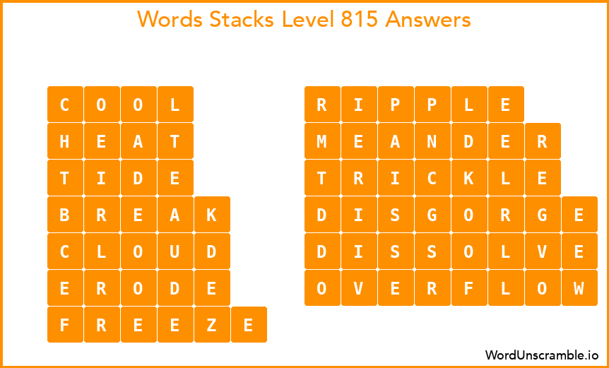 Word Stacks Level 815 Answers