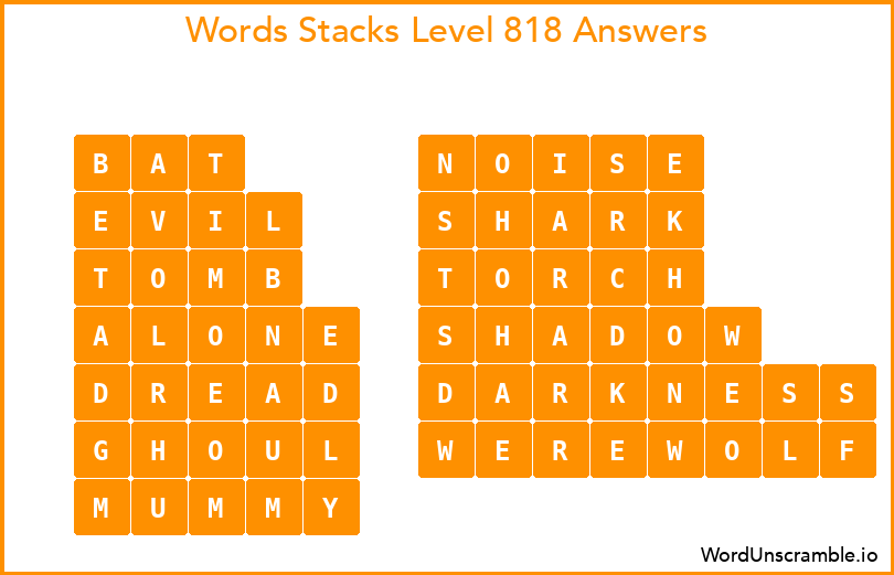 Word Stacks Level 818 Answers