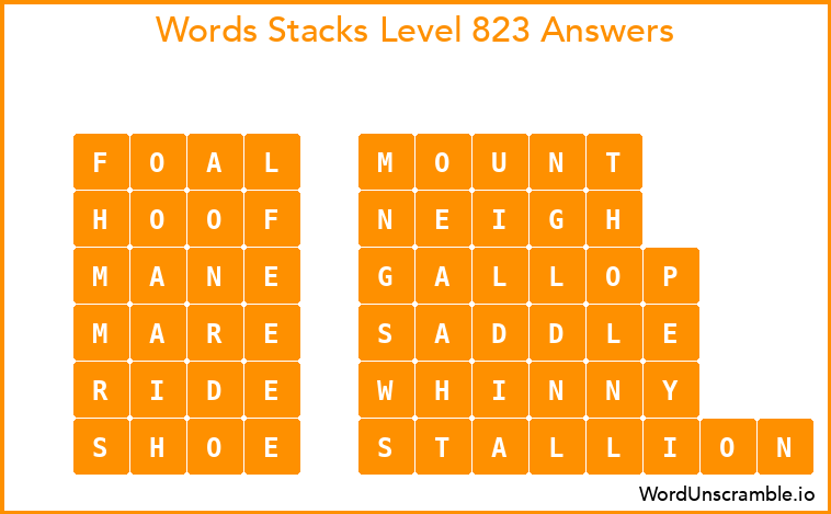 Word Stacks Level 823 Answers