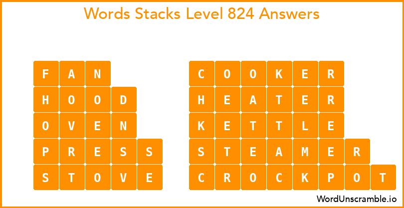 Word Stacks Level 824 Answers