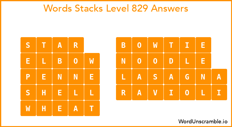 Word Stacks Level 829 Answers