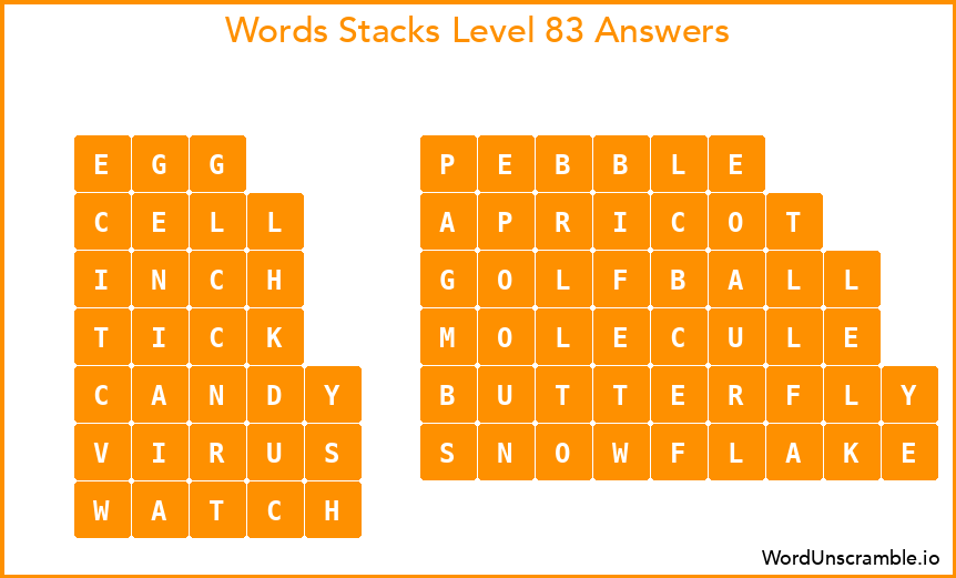 Word Stacks Level 83 Answers