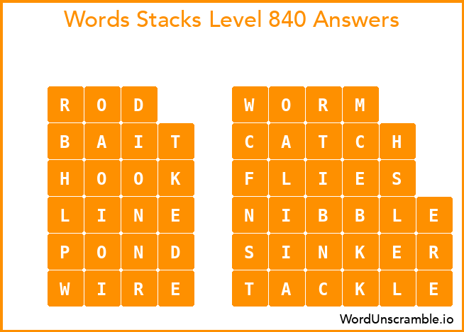 Word Stacks Level 840 Answers