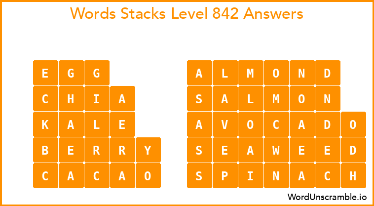 Word Stacks Level 842 Answers