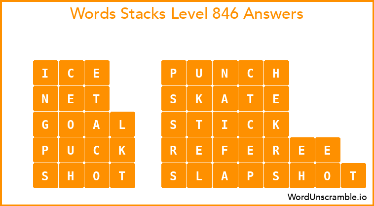 Word Stacks Level 846 Answers