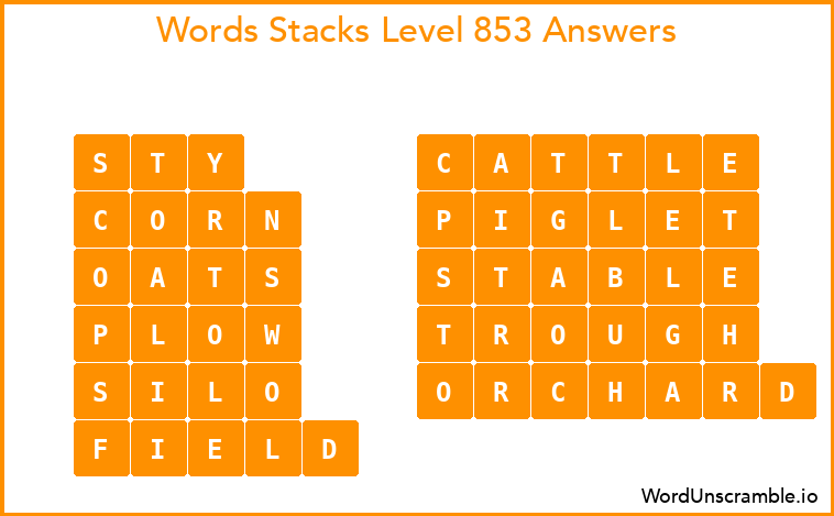 Word Stacks Level 853 Answers
