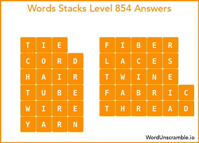 Word Stacks Level 854 Answers