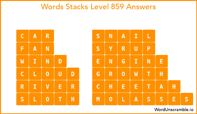 Word Stacks Level 859 Answers