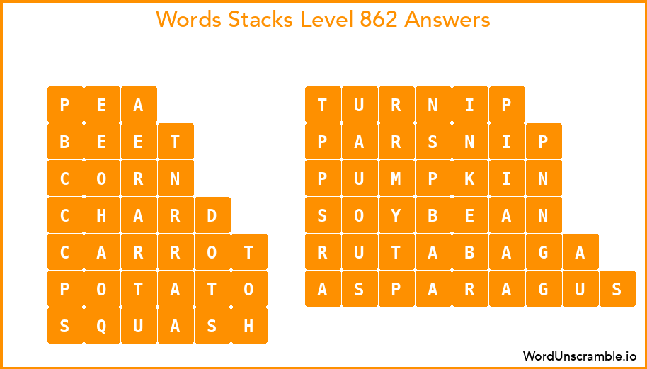 Word Stacks Level 862 Answers