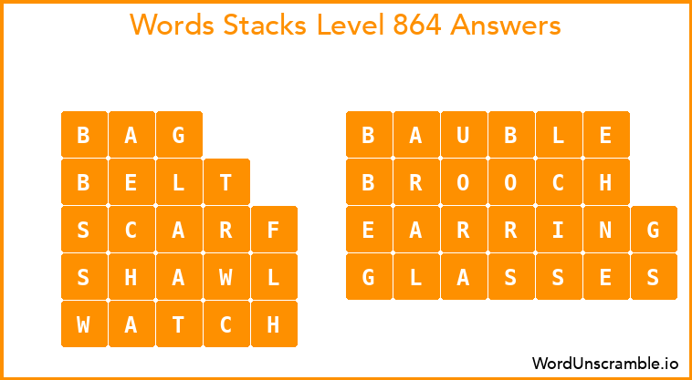 Word Stacks Level 864 Answers
