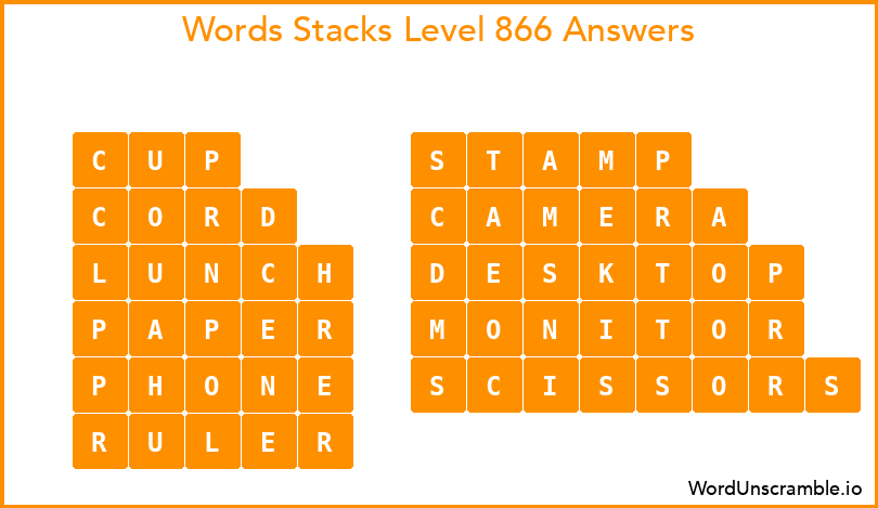 Word Stacks Level 866 Answers