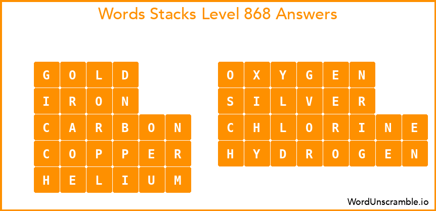 Word Stacks Level 868 Answers
