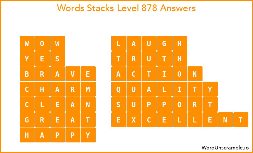 Word Stacks Level 878 Answers