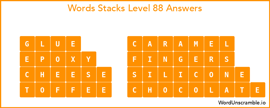 Word Stacks Level 88 Answers
