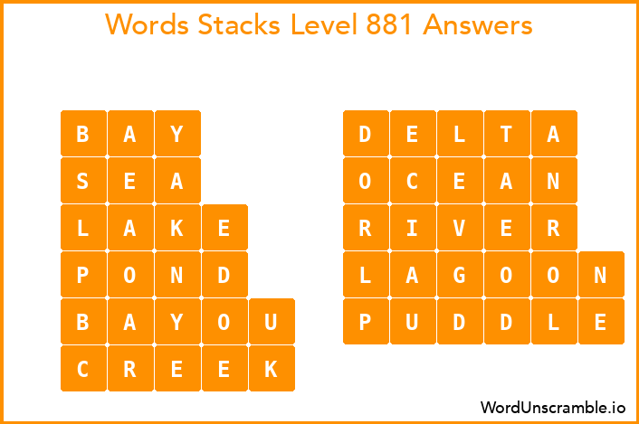 Word Stacks Level 881 Answers