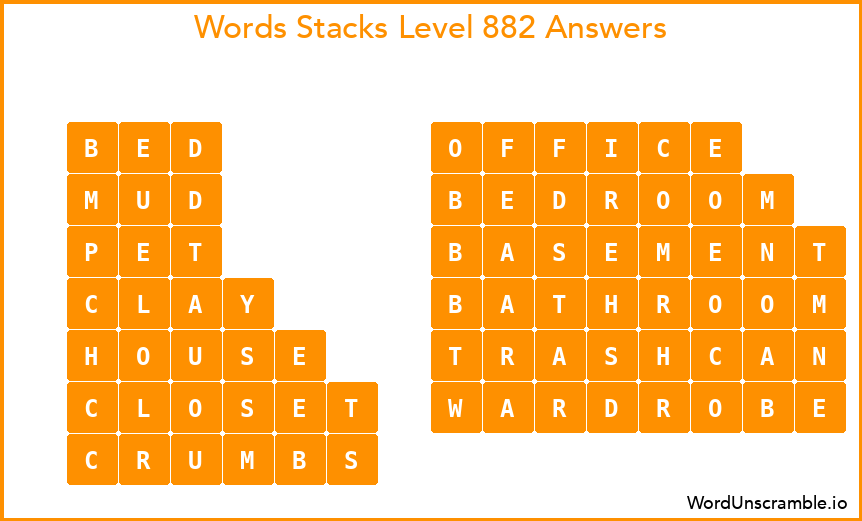 Word Stacks Level 882 Answers