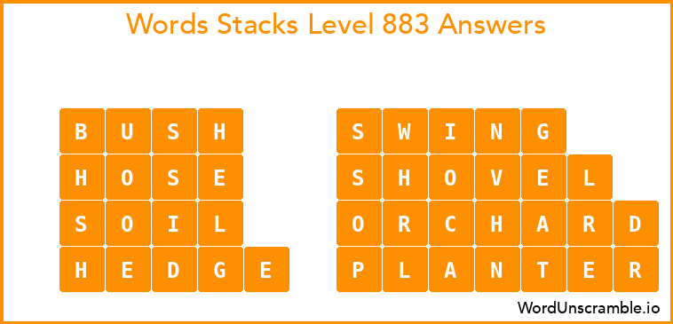Word Stacks Level 883 Answers