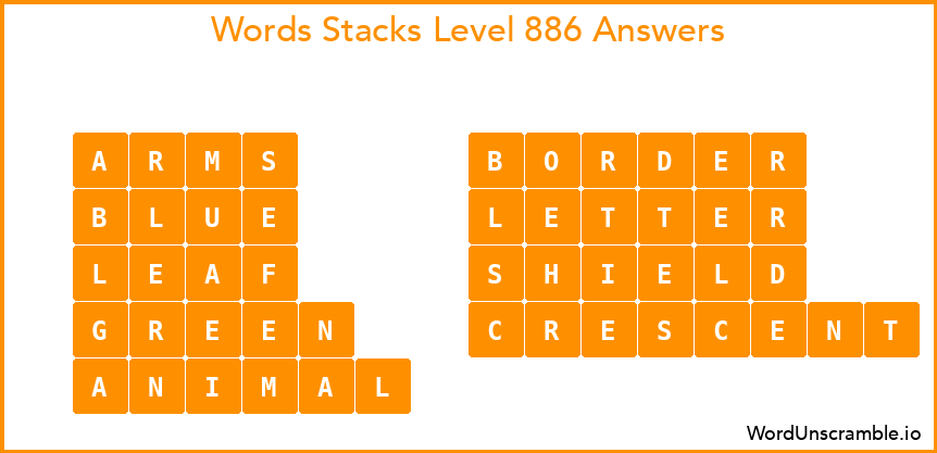 Word Stacks Level 886 Answers