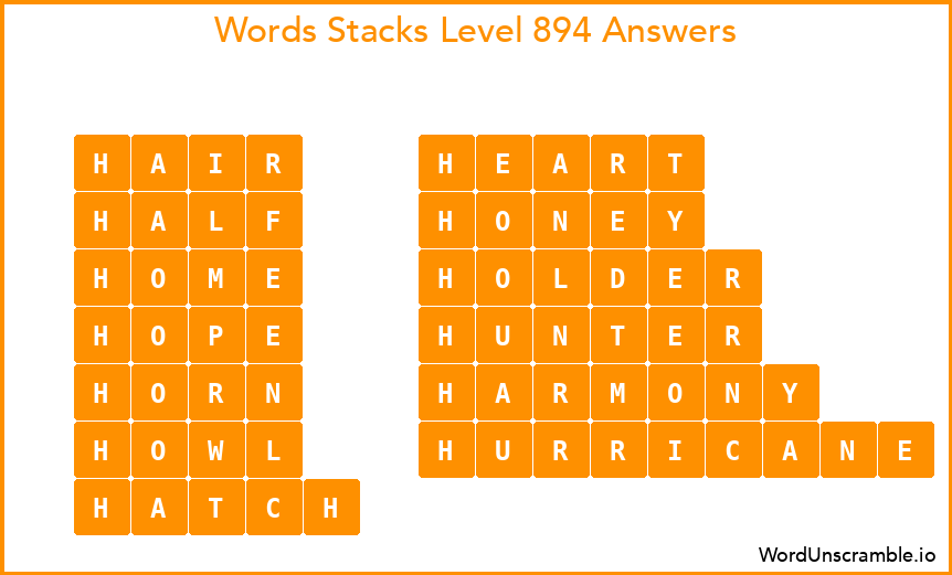 Word Stacks Level 894 Answers