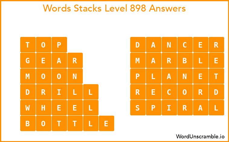 Word Stacks Level 898 Answers