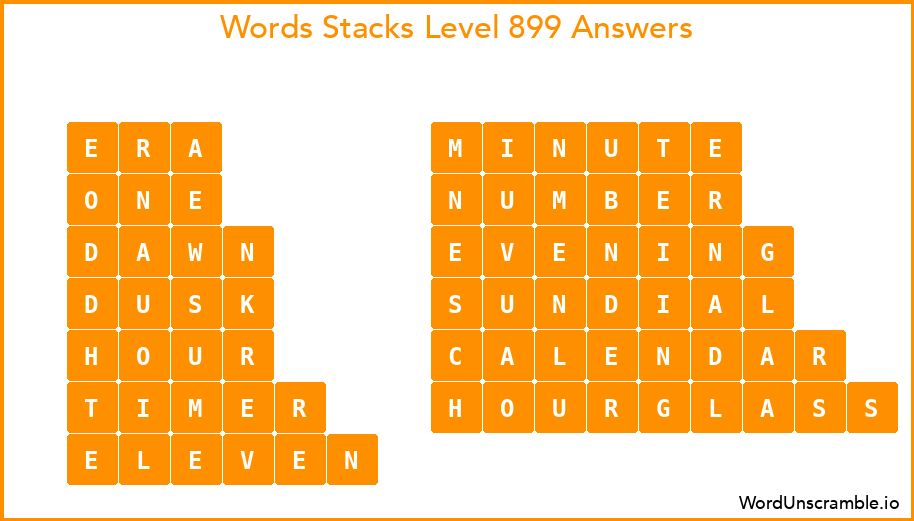 Word Stacks Level 899 Answers