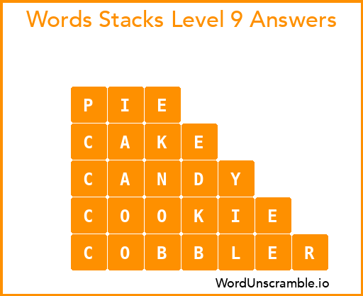 Word Stacks Level 9 Answers