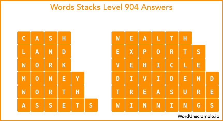 Word Stacks Level 904 Answers