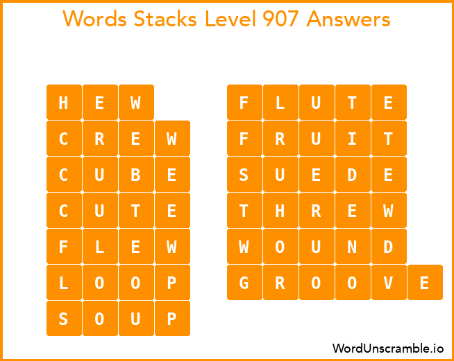 Word Stacks Level 907 Answers