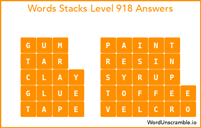 Word Stacks Level 918 Answers