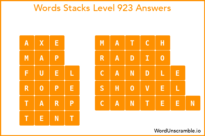 Word Stacks Level 923 Answers