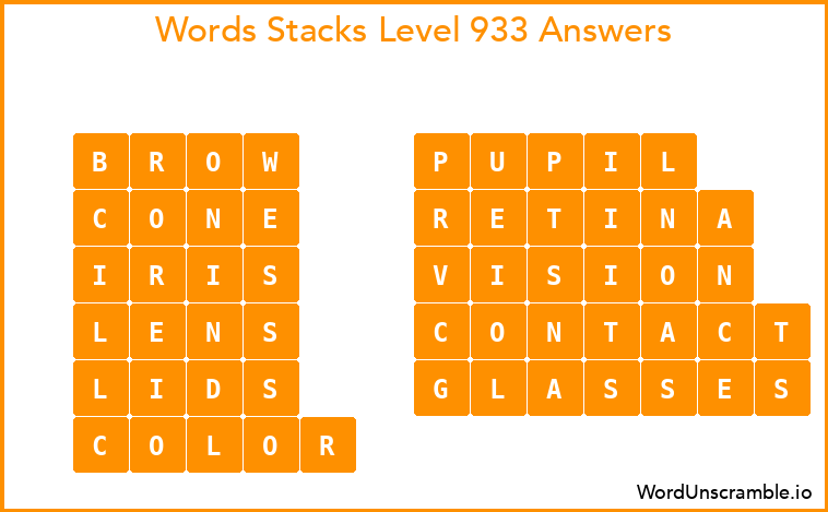 Word Stacks Level 933 Answers