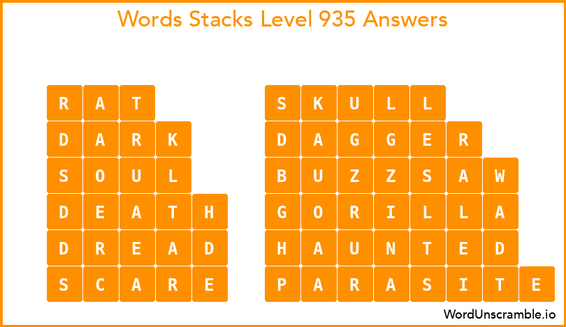 Word Stacks Level 935 Answers