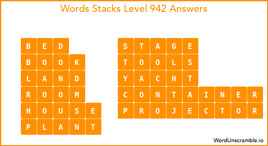 Word Stacks Level 942 Answers