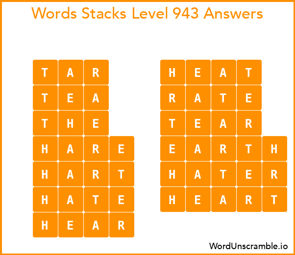 Word Stacks Level 943 Answers